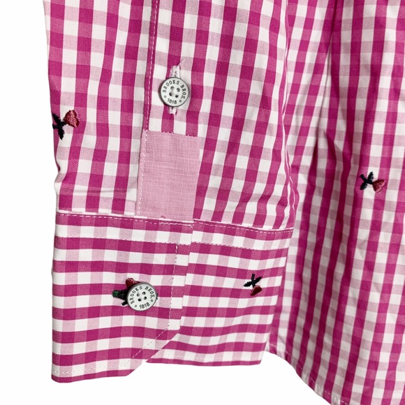 Brooks Brothers Embroidered Gingham Shirt - Picture 4 of 6